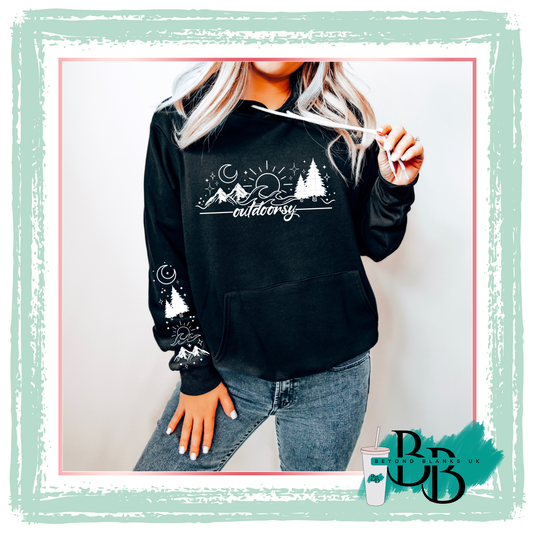 DTF Outdoorsy white - chest & sleeve