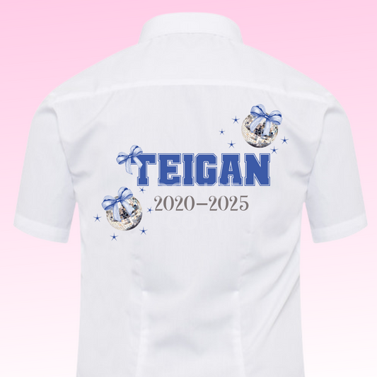 DTF - Glitter bow Leaver blue