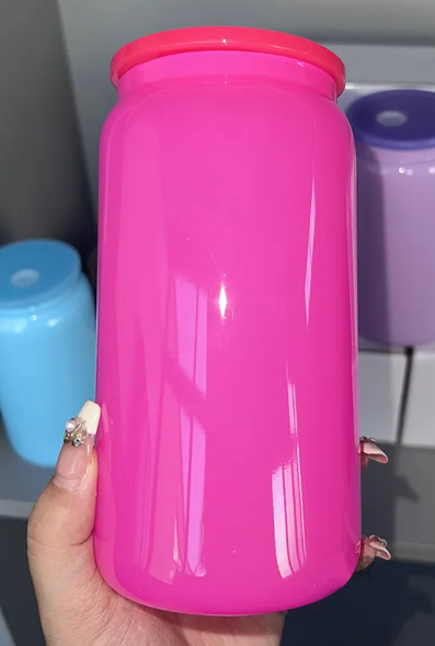 Can tumbler 16oz coloured glass