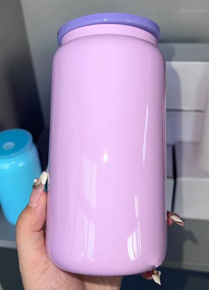 Can tumbler 16oz coloured glass