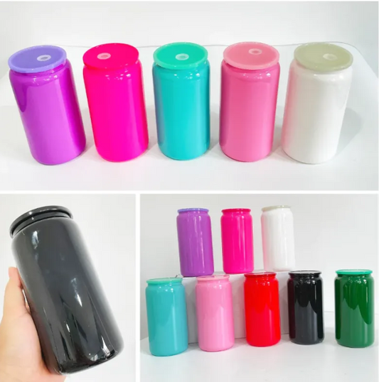 Can tumbler 16oz coloured glass