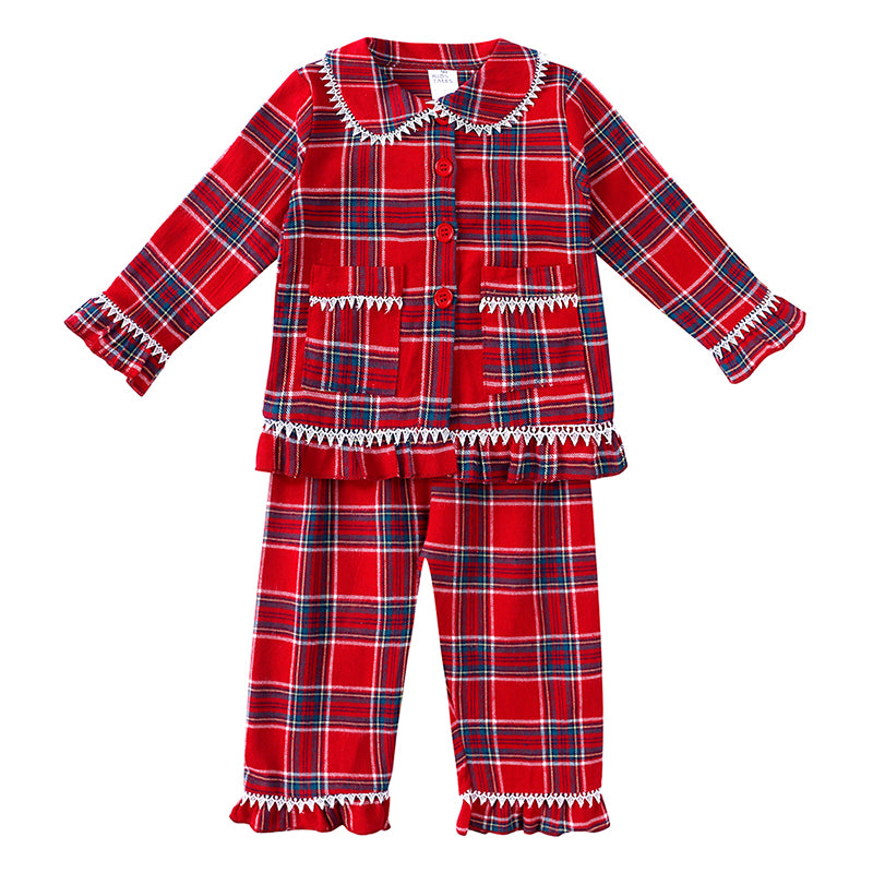 Christmas Tartan flannel with lace trim KT