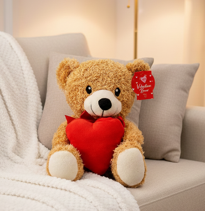 Valentines bear with heart 20cm