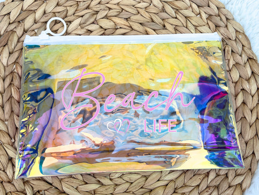 Jelly make up bag holographic