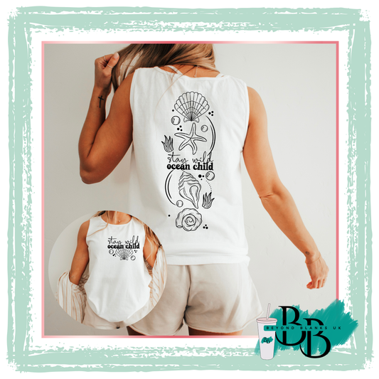 DTF-Stay wild ocean child black-pocket & spine