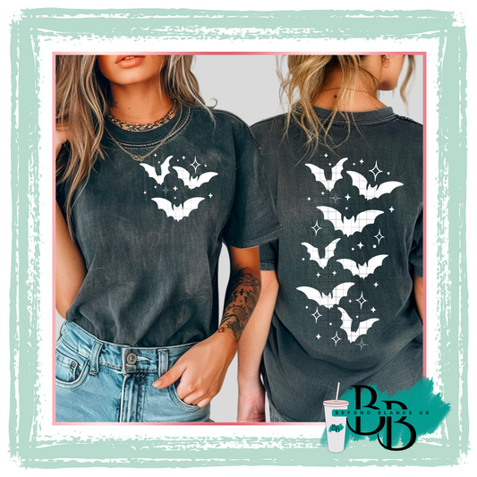 DTF-  Bats white -pocket & spine