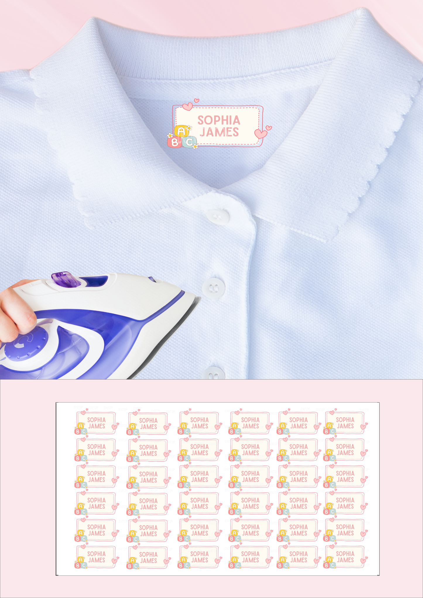 DTF - Name tags ABC hearts
