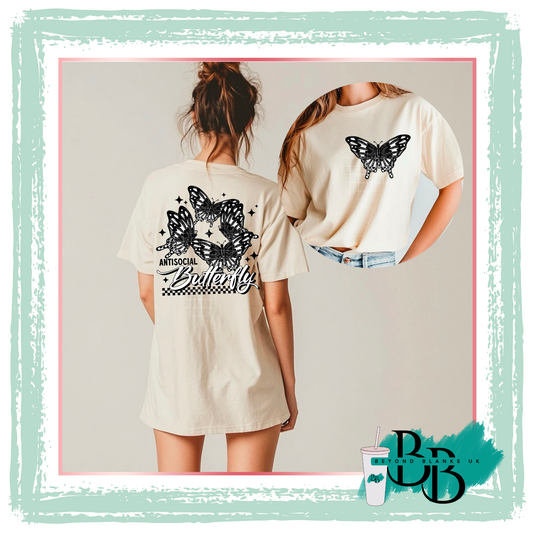 DTF-Antisocial butterfly spine & pocket