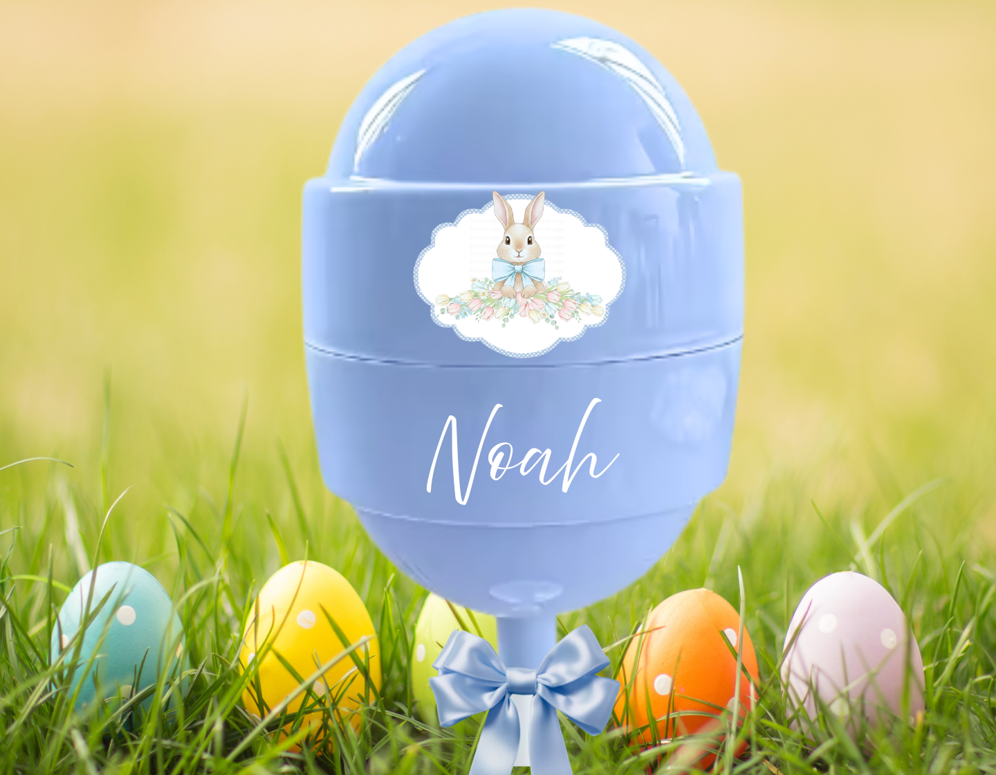 UVDTF lollipop decal-Blue tulip bunny