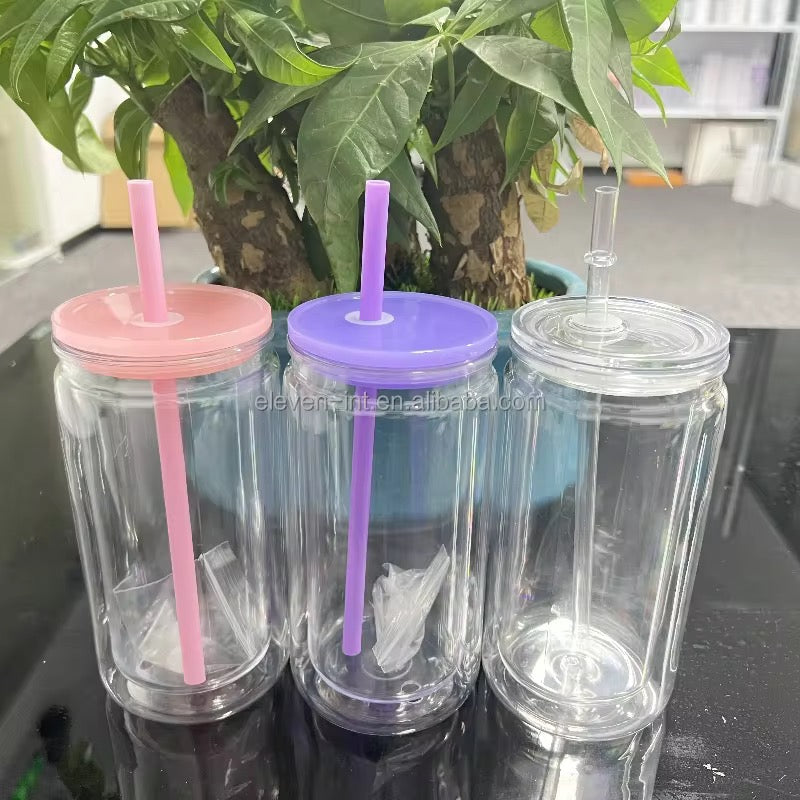 16oz Snow globe double wall acrylic libby