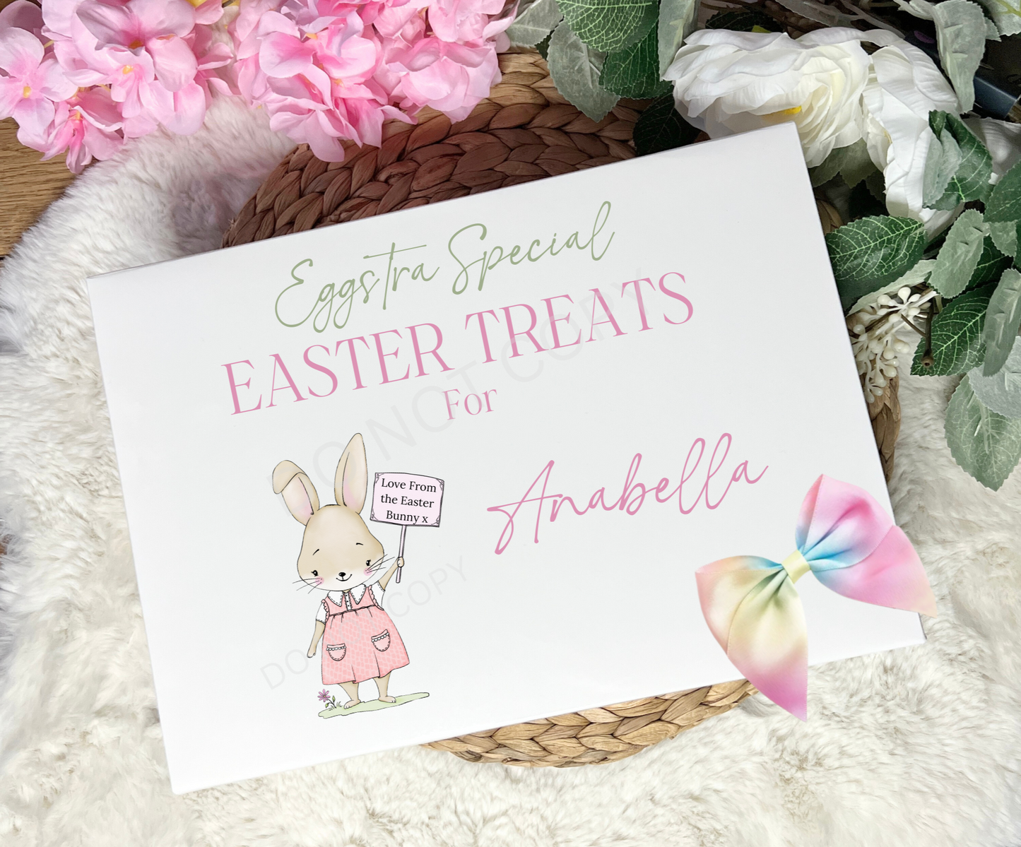 UVDTF Easter bunny gift box decal