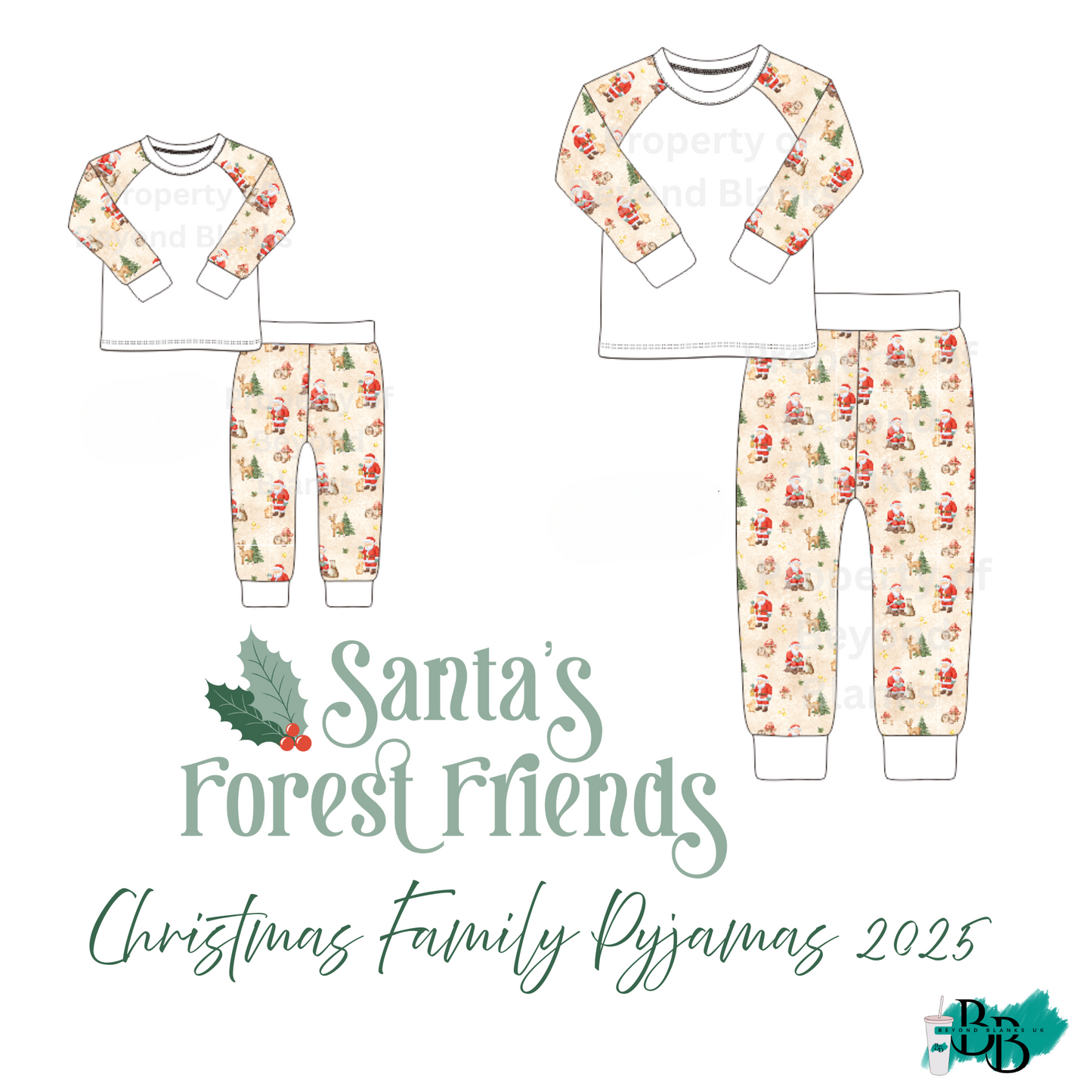 Christmas Family sublimation pyjamas - Santas Forest Friends