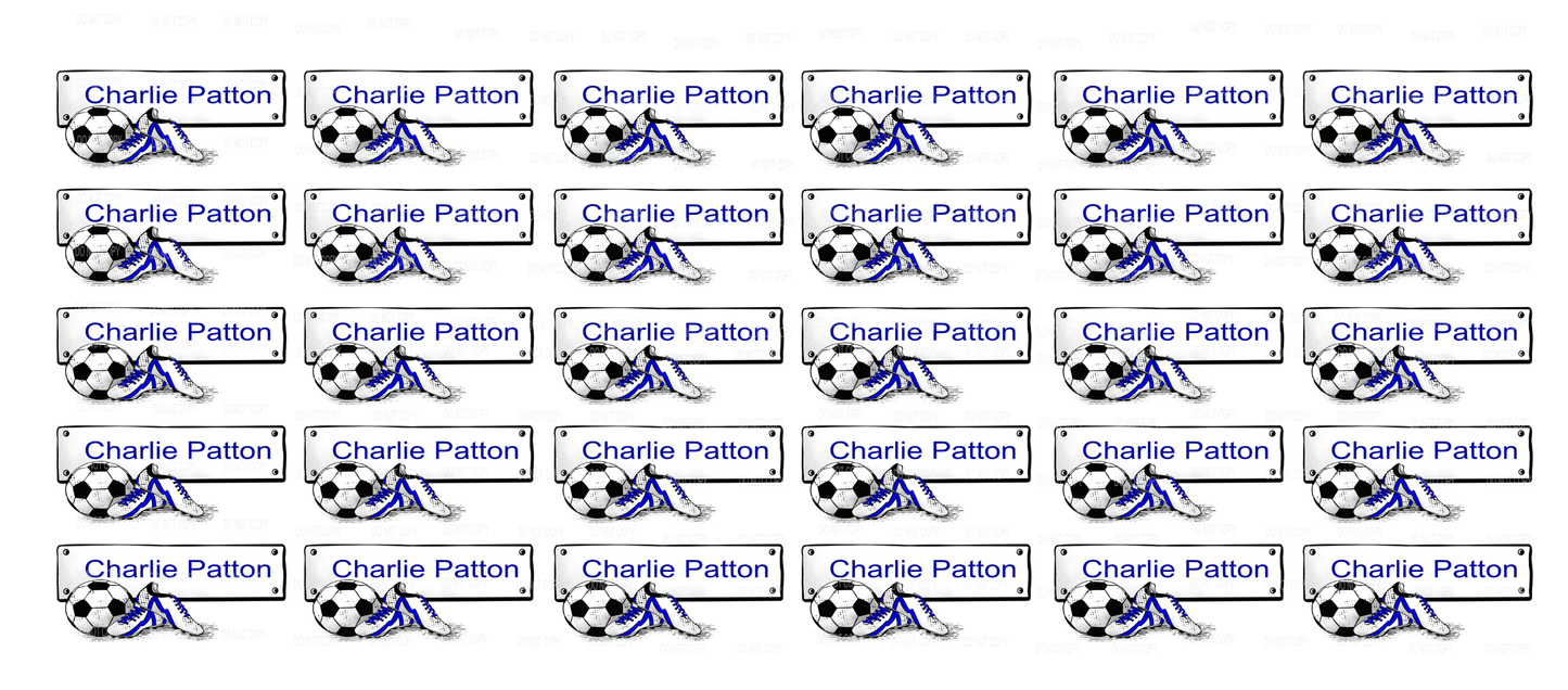 UVDTF Name tags- football Blue