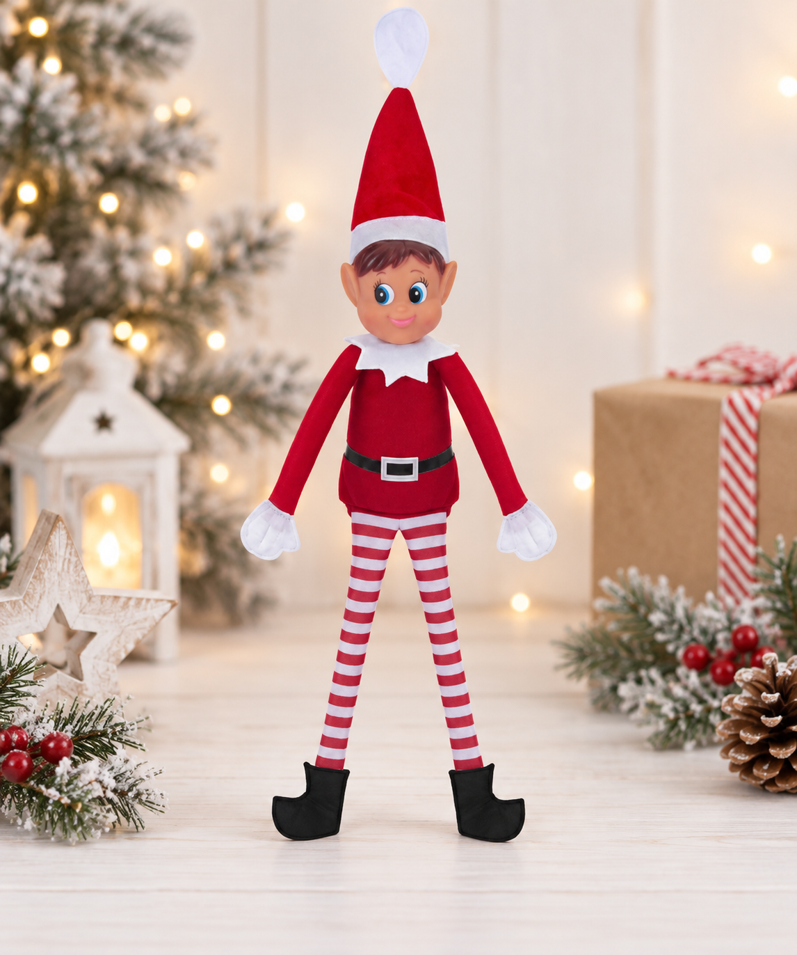 Red long leg girl Elf 12"