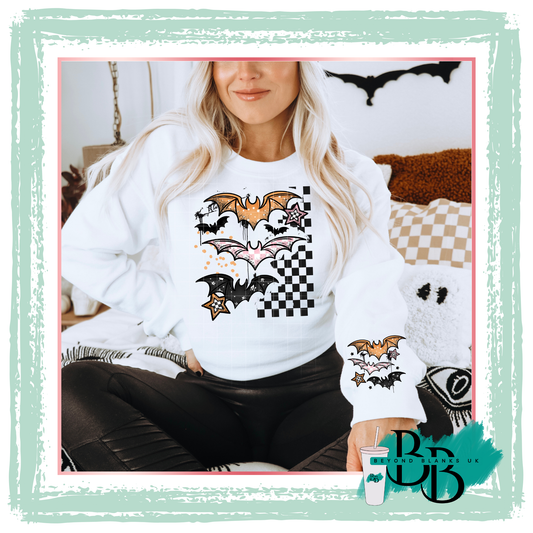 DTF -Grunge pattern bats - front & sleeve