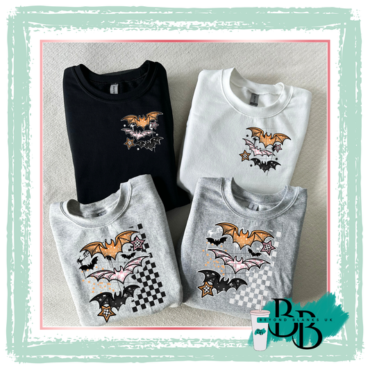 DTF -Grunge pattern bats - front & sleeve