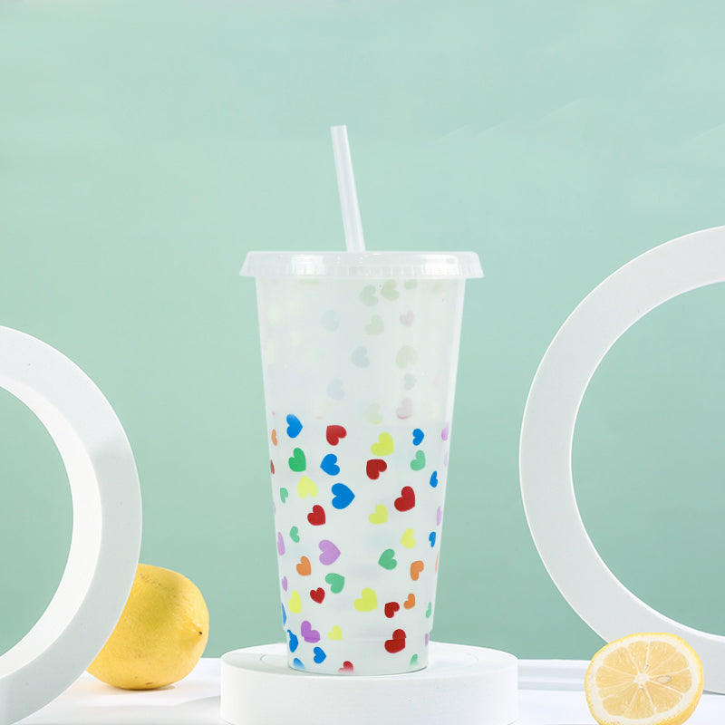 Cold cup 24oz hearts colour change