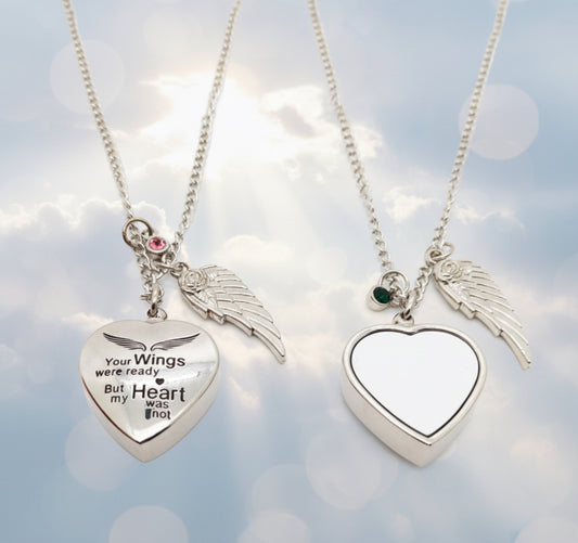 Ashes Sublimation heart necklace