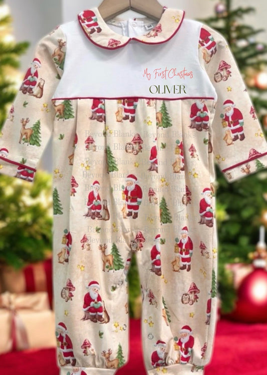 Christmas Santa's Forest Friends Rompers