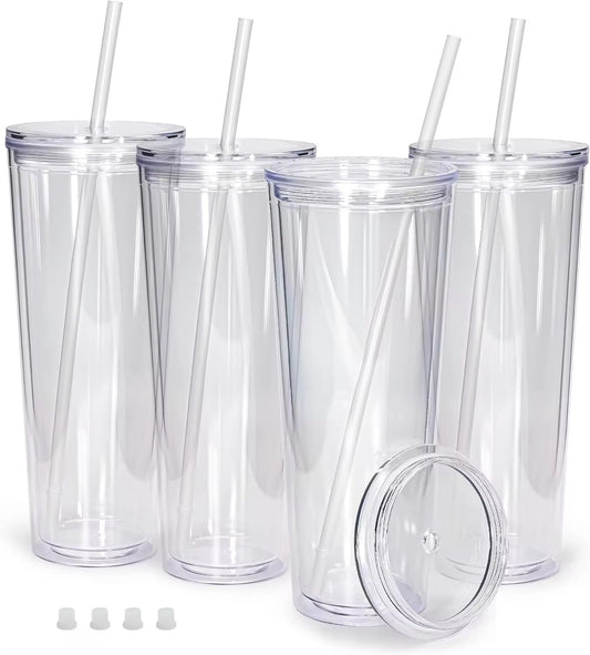 24oz Snow globe Double wall Acrylic tumblers