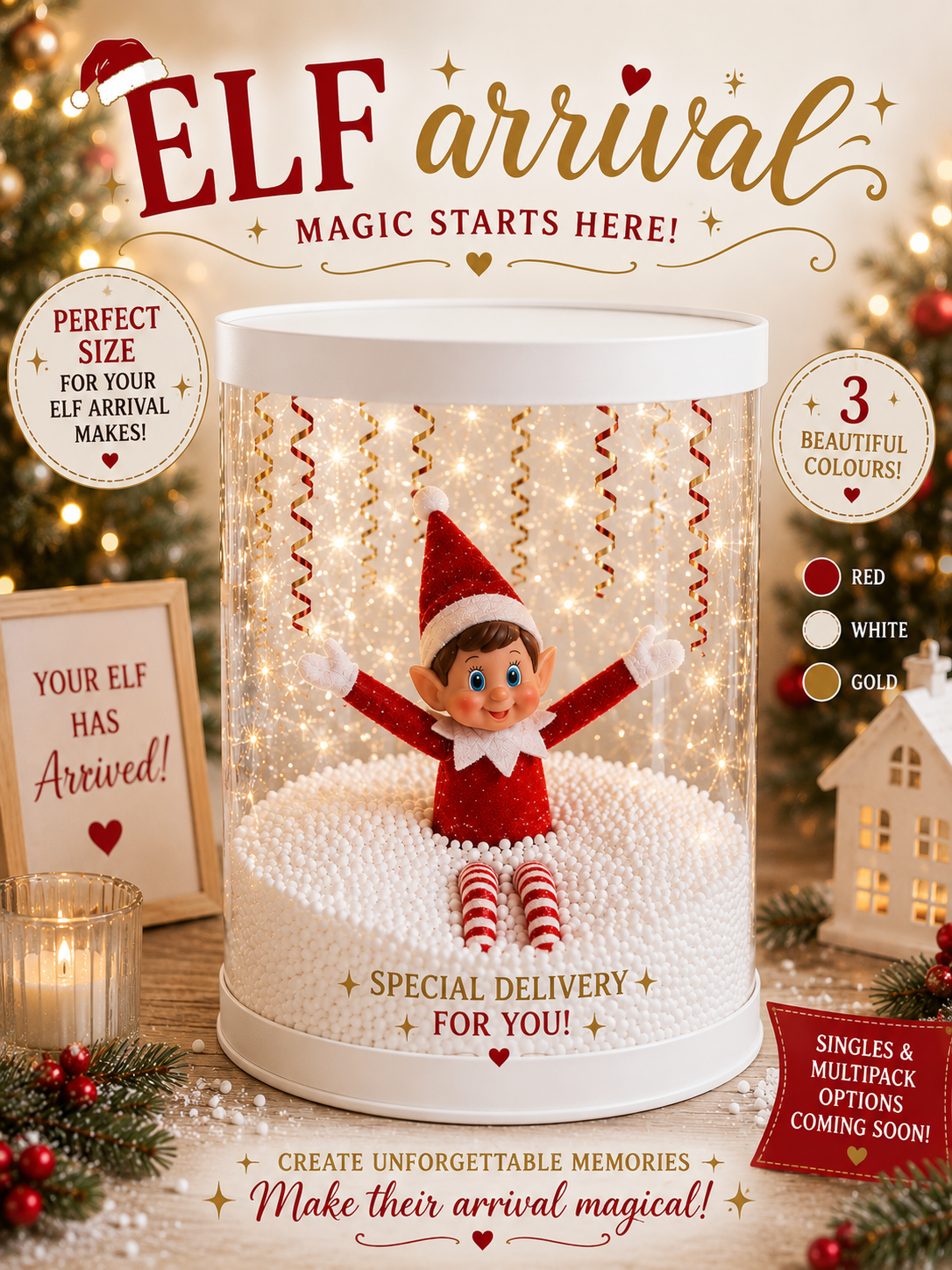 Cylinder Cake box - White