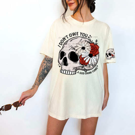 I don't owe you skeleton sleeve UV-DTF (solid substrates) decal