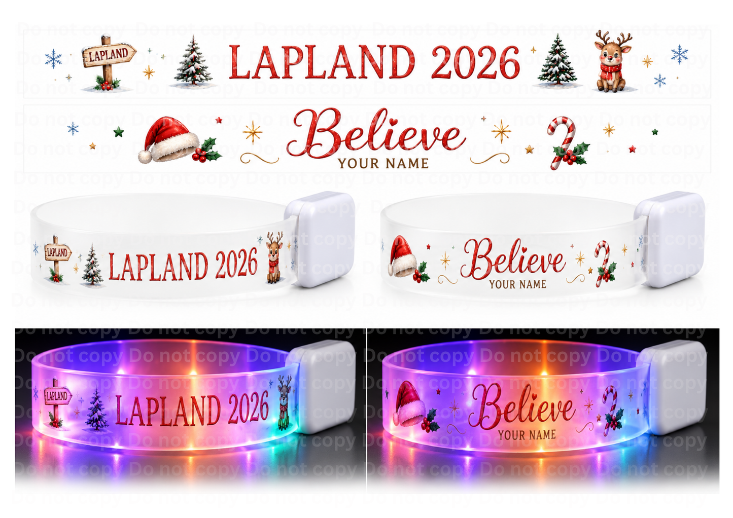 UVDTF - LED wristband -Lapland - Believe