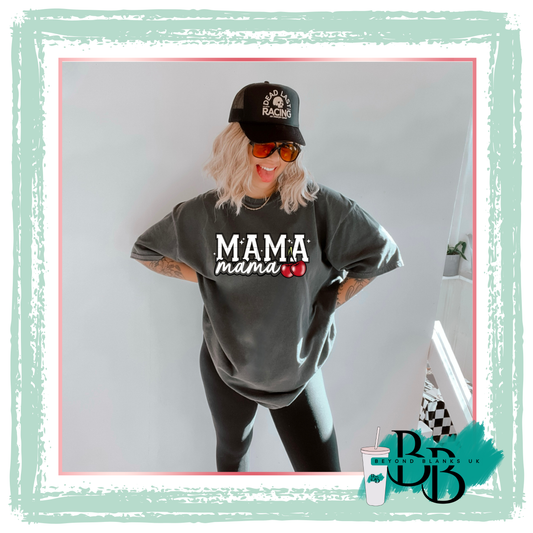 DTF- Mama cherry - white accents