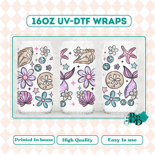 UVDTF 16oz wrap-Mermaid florals