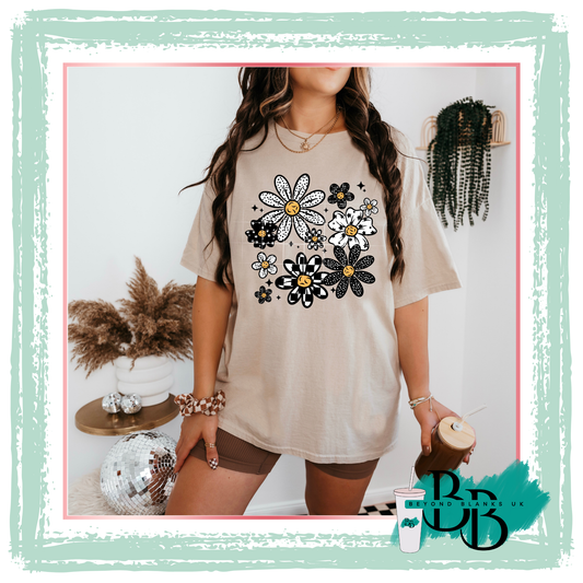 DTF- Patterned daisy