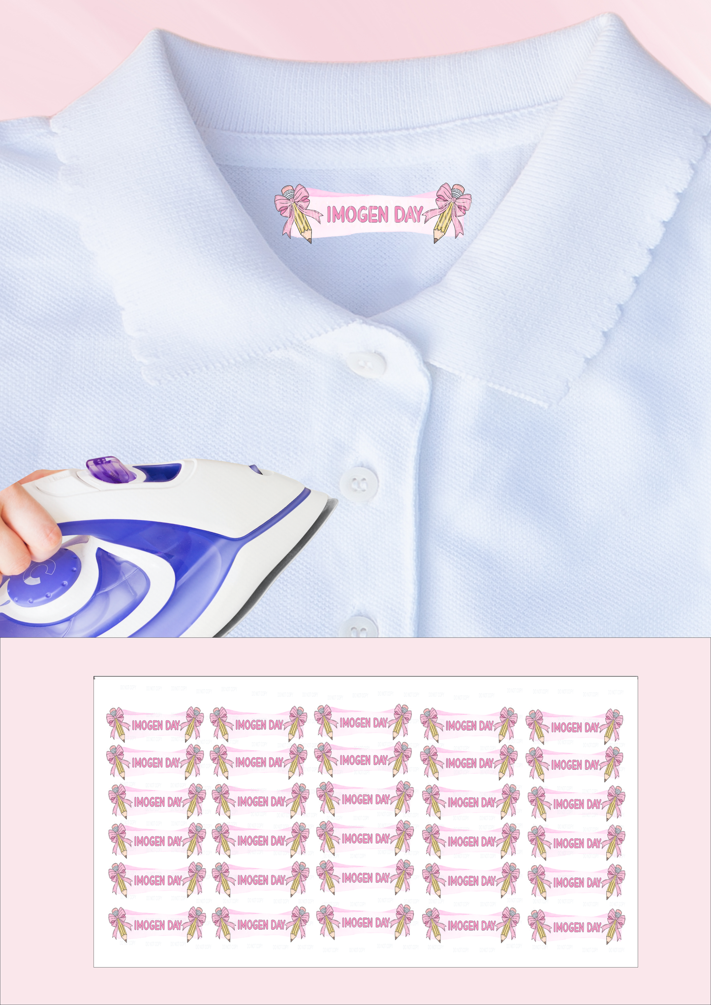 DTF - Name tags Pencil bows