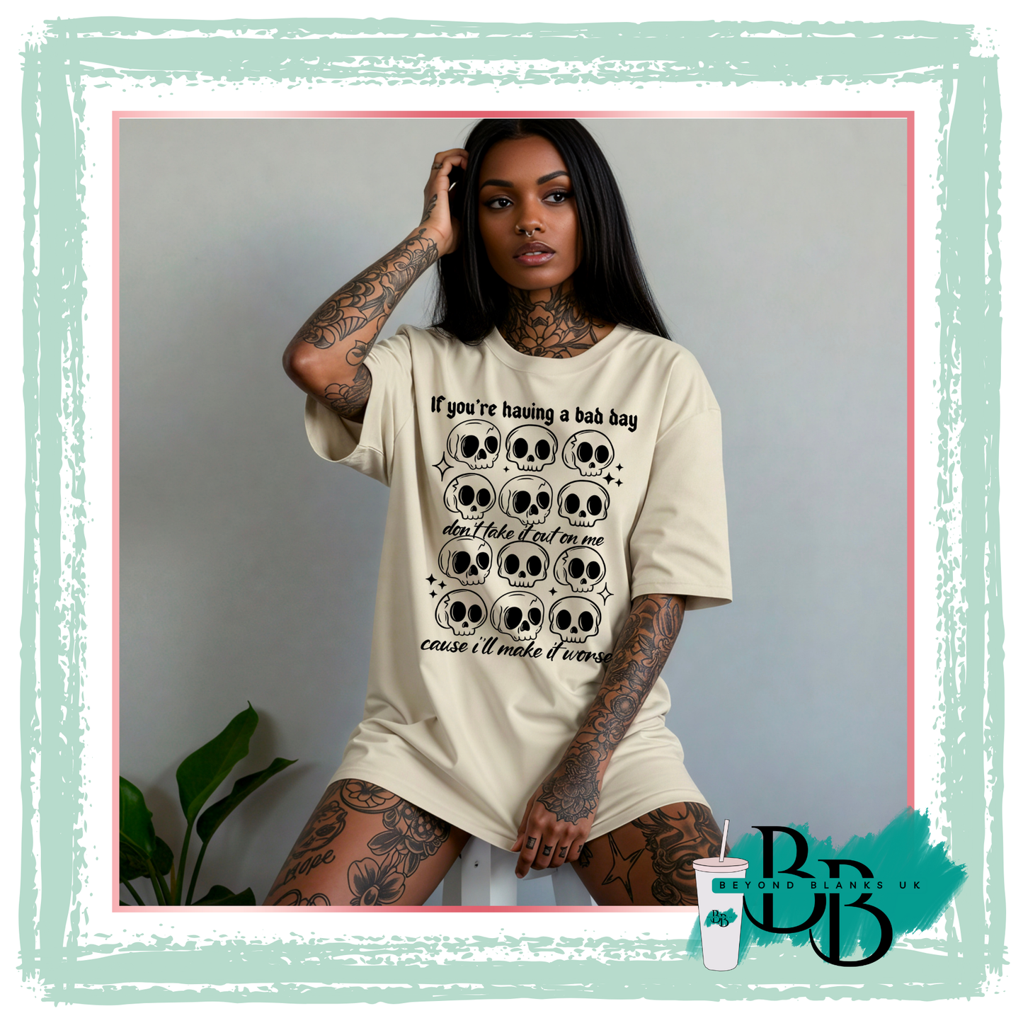 DTF- Skellie grid black