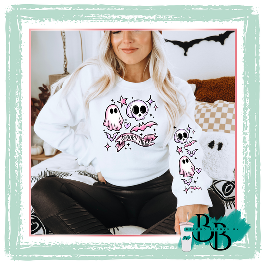 DTF -Spooky vibes  - front & sleeve