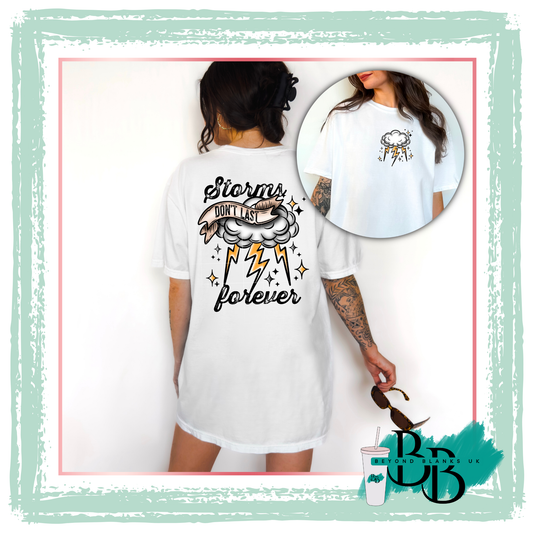 DTF-Storms don't last  Spine & pocket