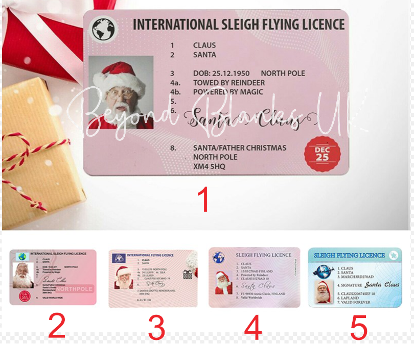 Santa driving licence pack of 20 RTS