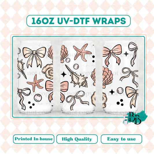 UVDTF 16oz wrap-Seashell bows