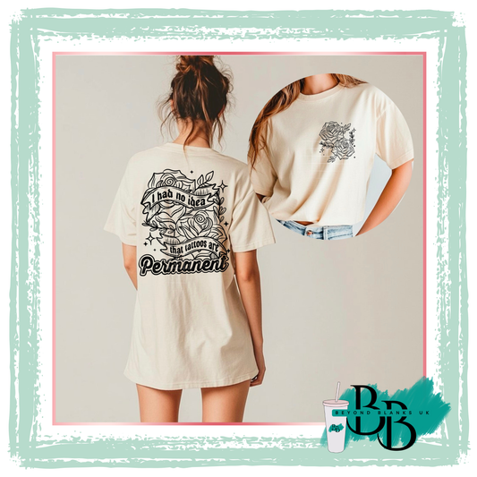 DTF-Tattoos are permanent black- spine & pocket