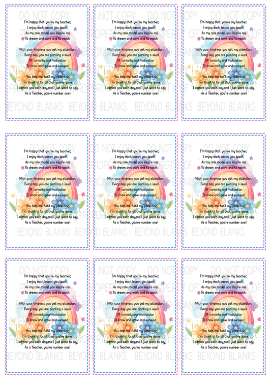 Teacher Thank you cards