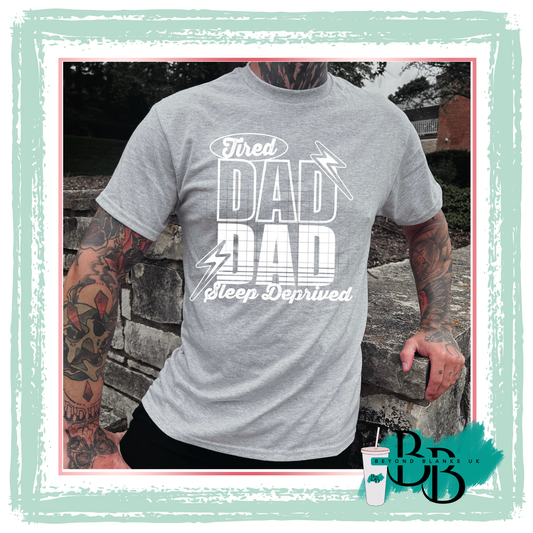 DTF-Tired Dad - white