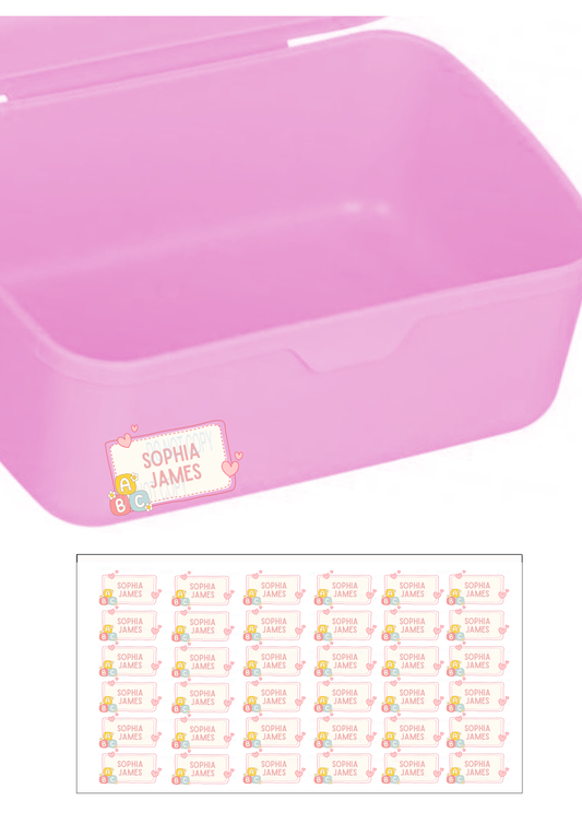 UVDTF Name tags- ABC hearts