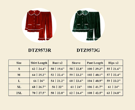 Christmas Velvet family pyjamas lace trim KT