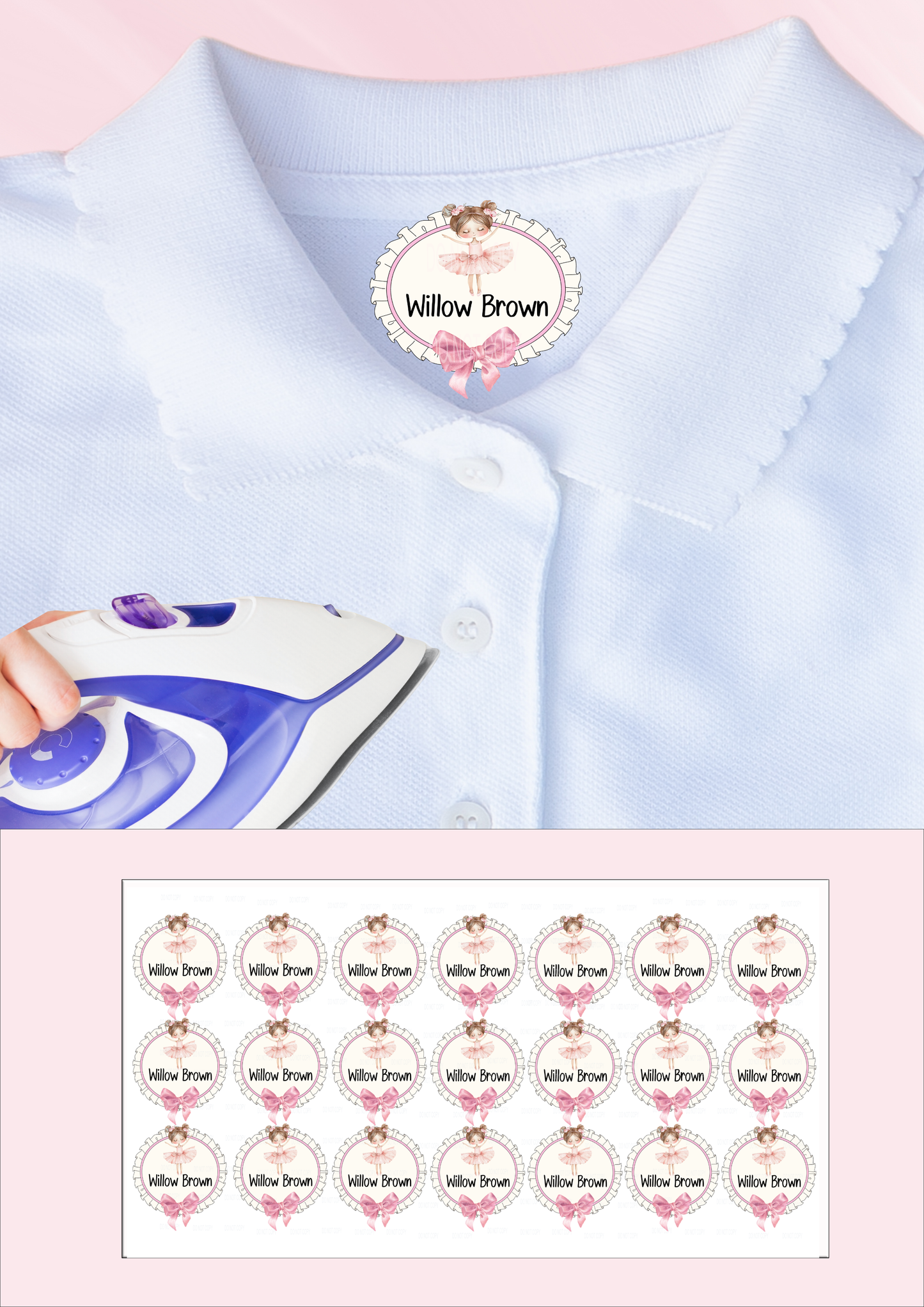 DTF - Name tags Ballerina bow