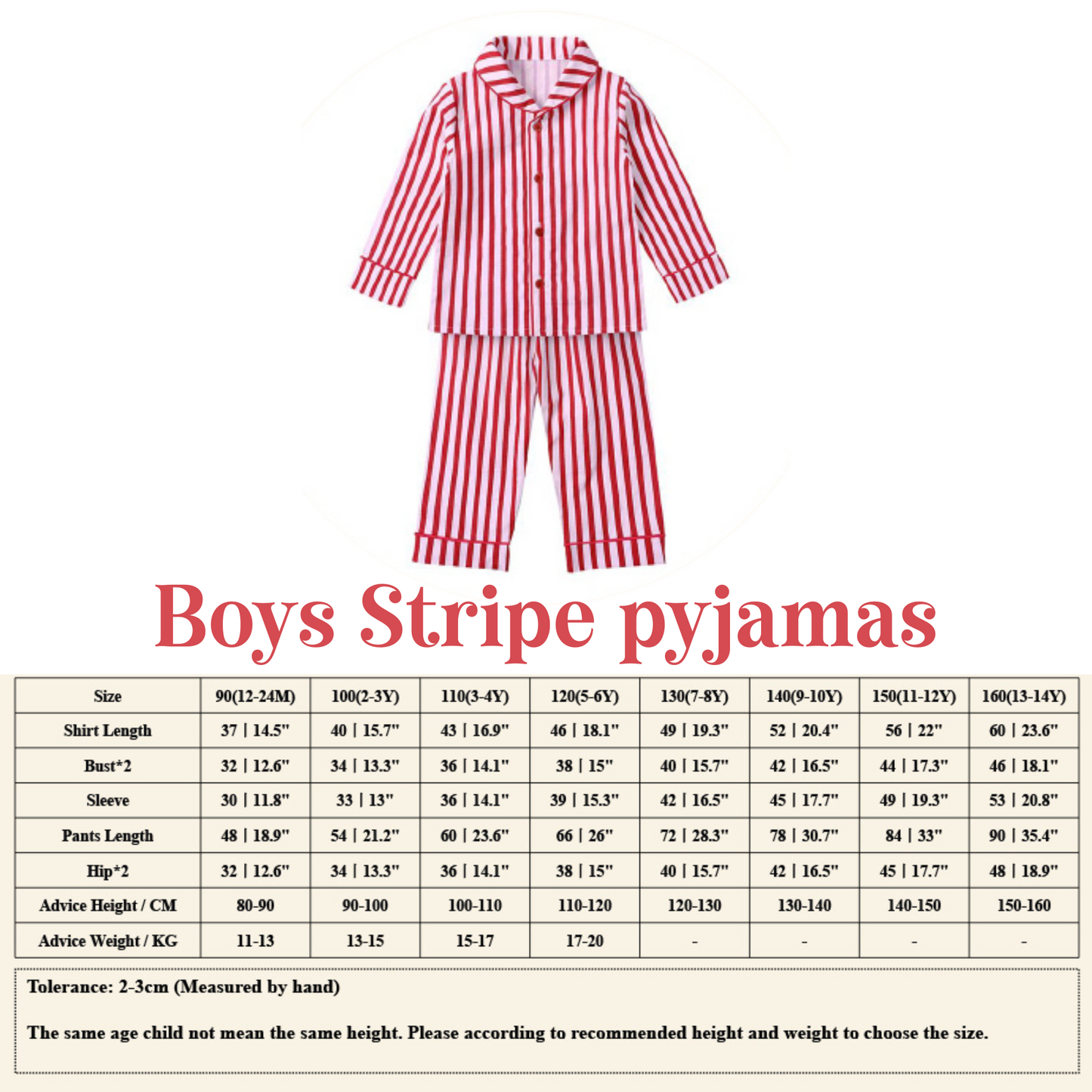 Christmas stripe pyjamas