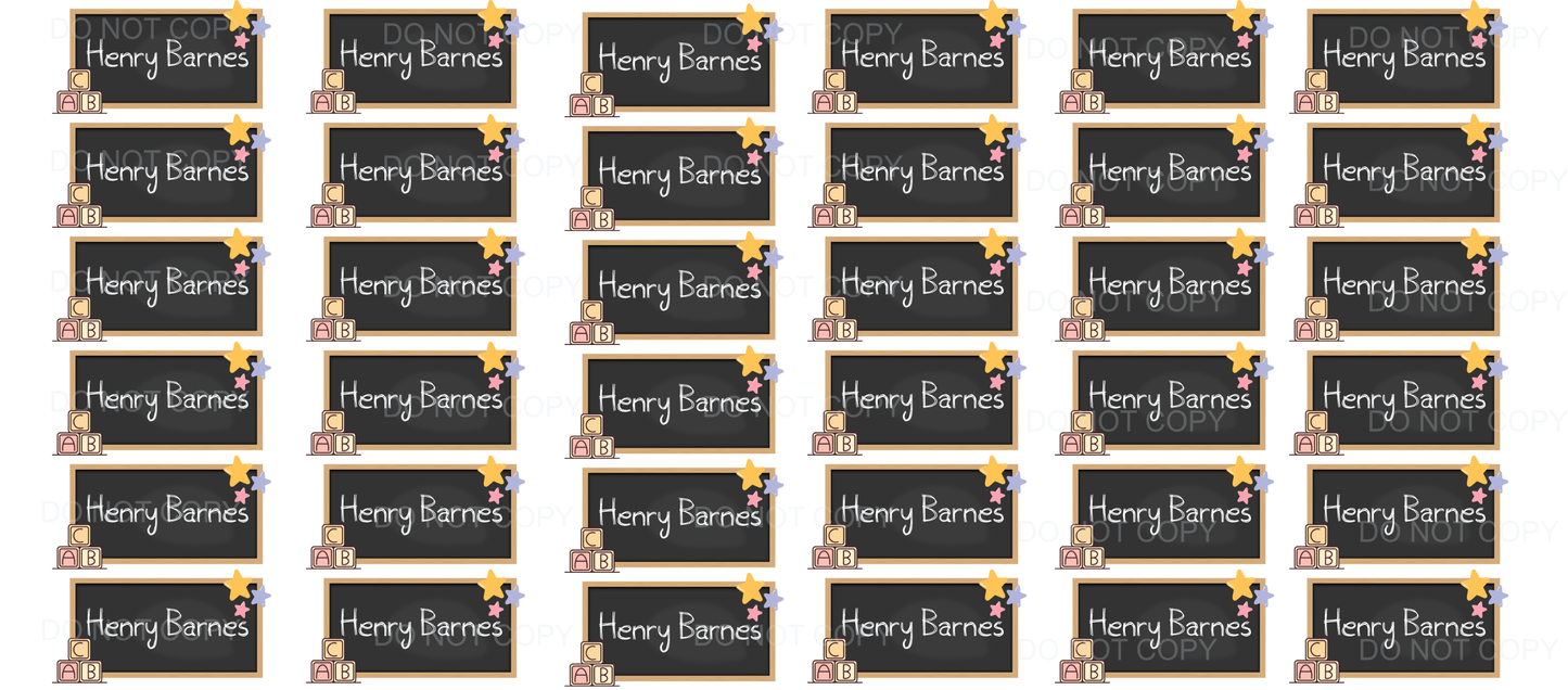UVDTF Name tags- Chalkboard
