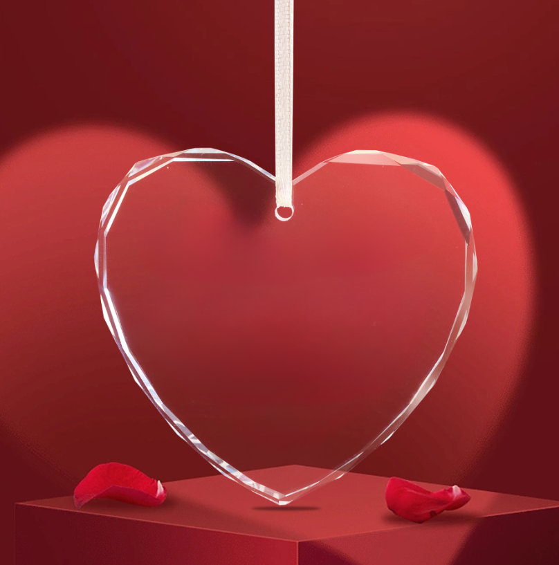 Crystal glass Heart ornament