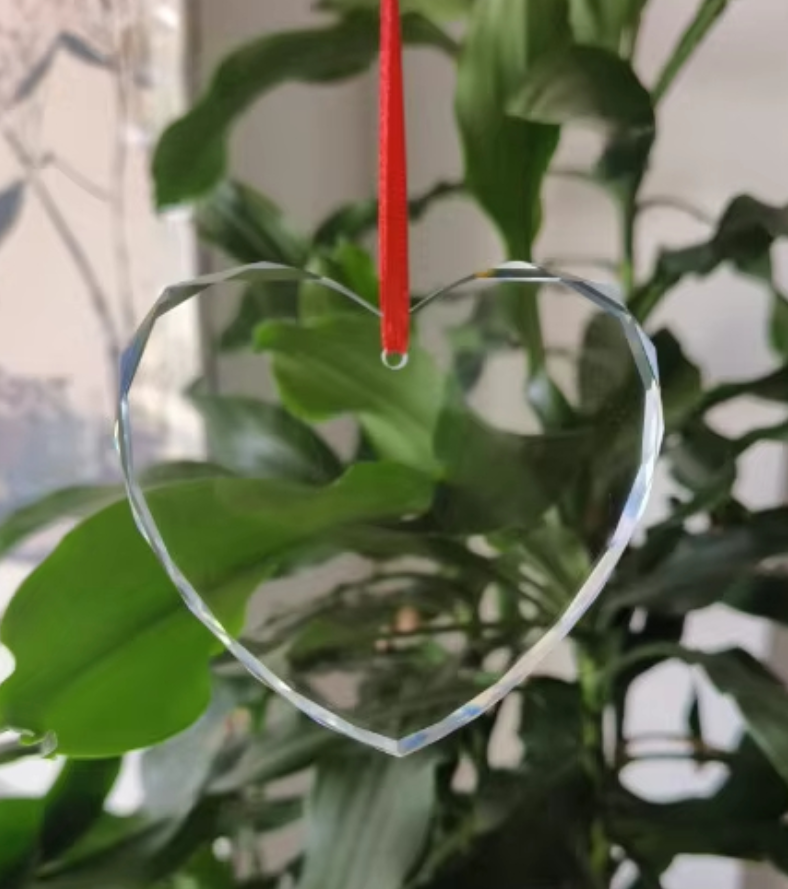 Crystal glass Heart ornament