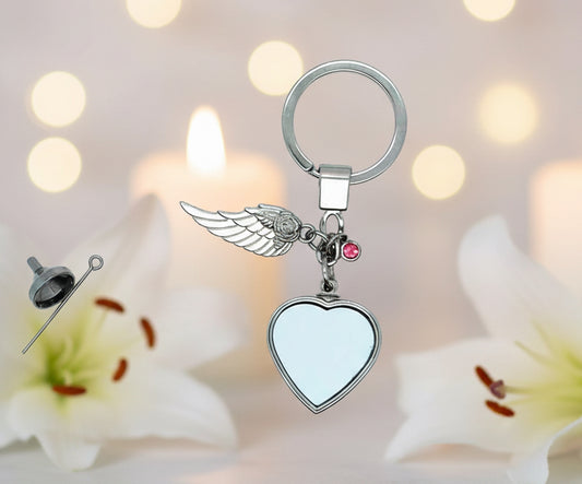 Ashes Sublimation heart keyring
