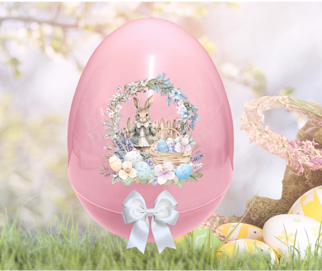 UVDTF Easter bunny wreath pink