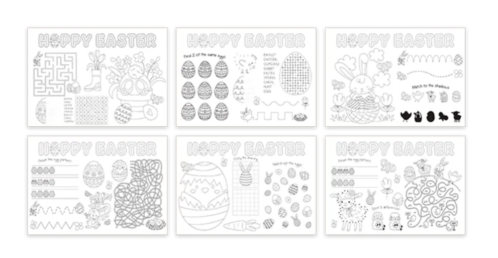 Easter colouring placemat