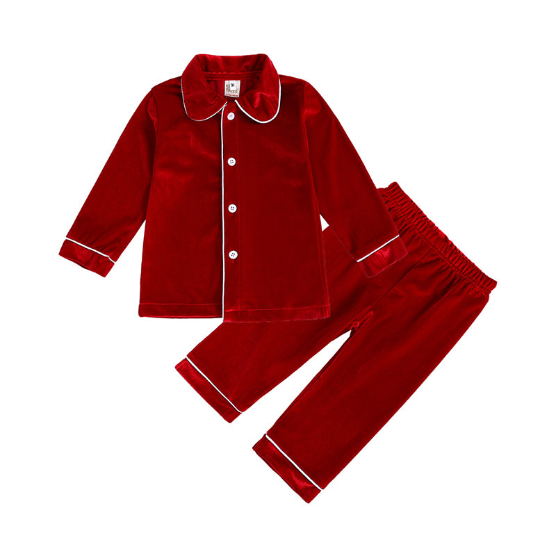 Christmas Velvet family pyjamas plain KT
